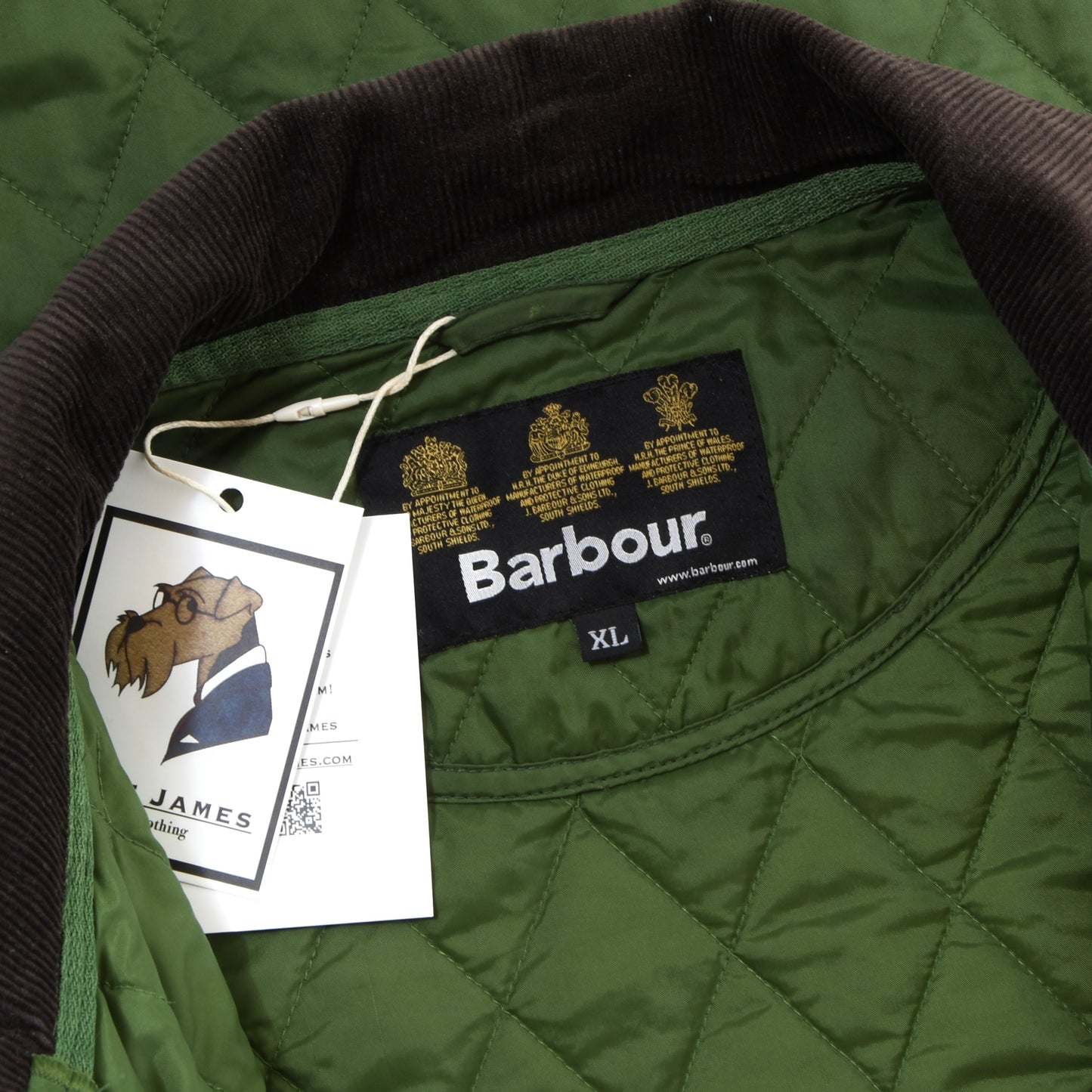 Barbour Leichte Liddesdale Steppjacke Größe XL - Grün