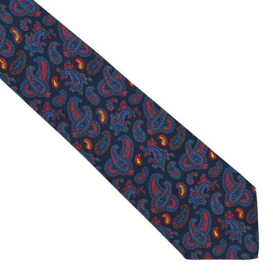 Michelsons of London Ancient Madder Silk Tie ca. 146cm/8.5cm - Blue Paisley