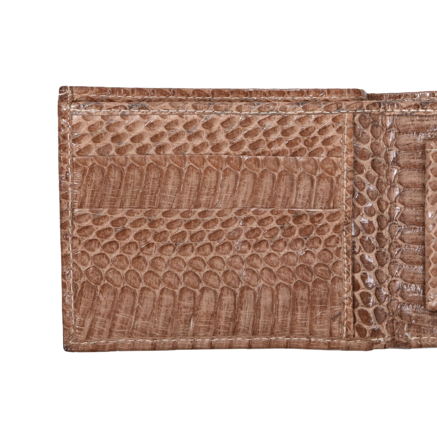 Vintage Python Leather Wallet ca. 11.5cm - Tan