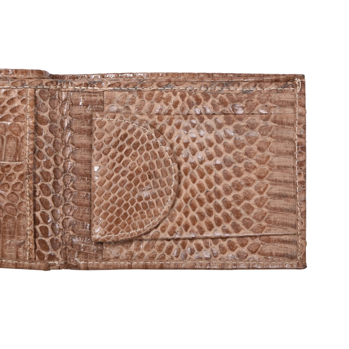 Vintage Python Leather Wallet ca. 11.5cm - Tan