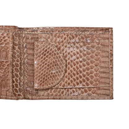 Vintage Python Leather Wallet ca. 11.5cm - Tan