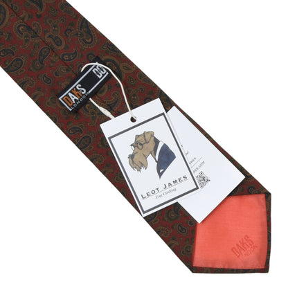 DAKS London Ancient Madder Silk Tie ca. 142.5cm/9.5cm - Red Paisley