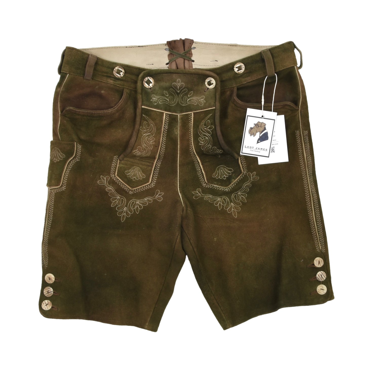 Country Maddox Lederhose Size 46 - Brown-Green