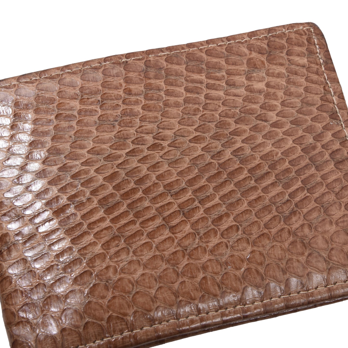 Vintage Python Leather Wallet ca. 11.5cm - Tan