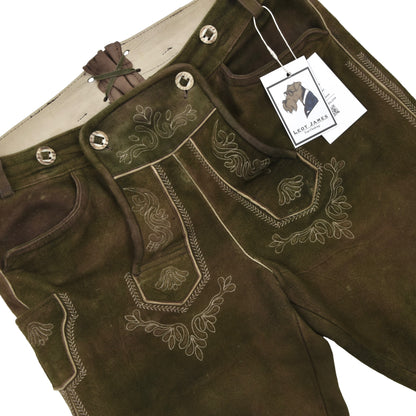 Country Maddox Lederhose Size 46 - Brown-Green