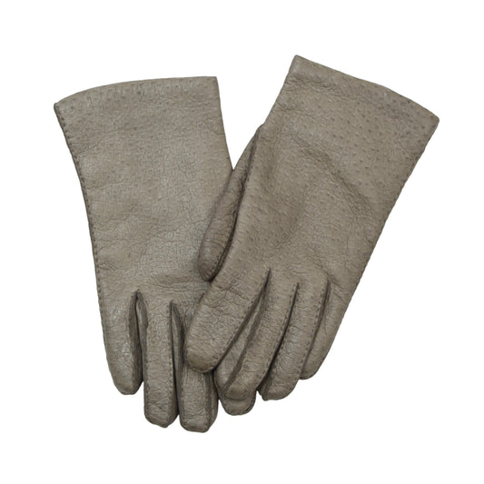 Lined Peccary Gloves ca. 9.7cm Wide - Grey