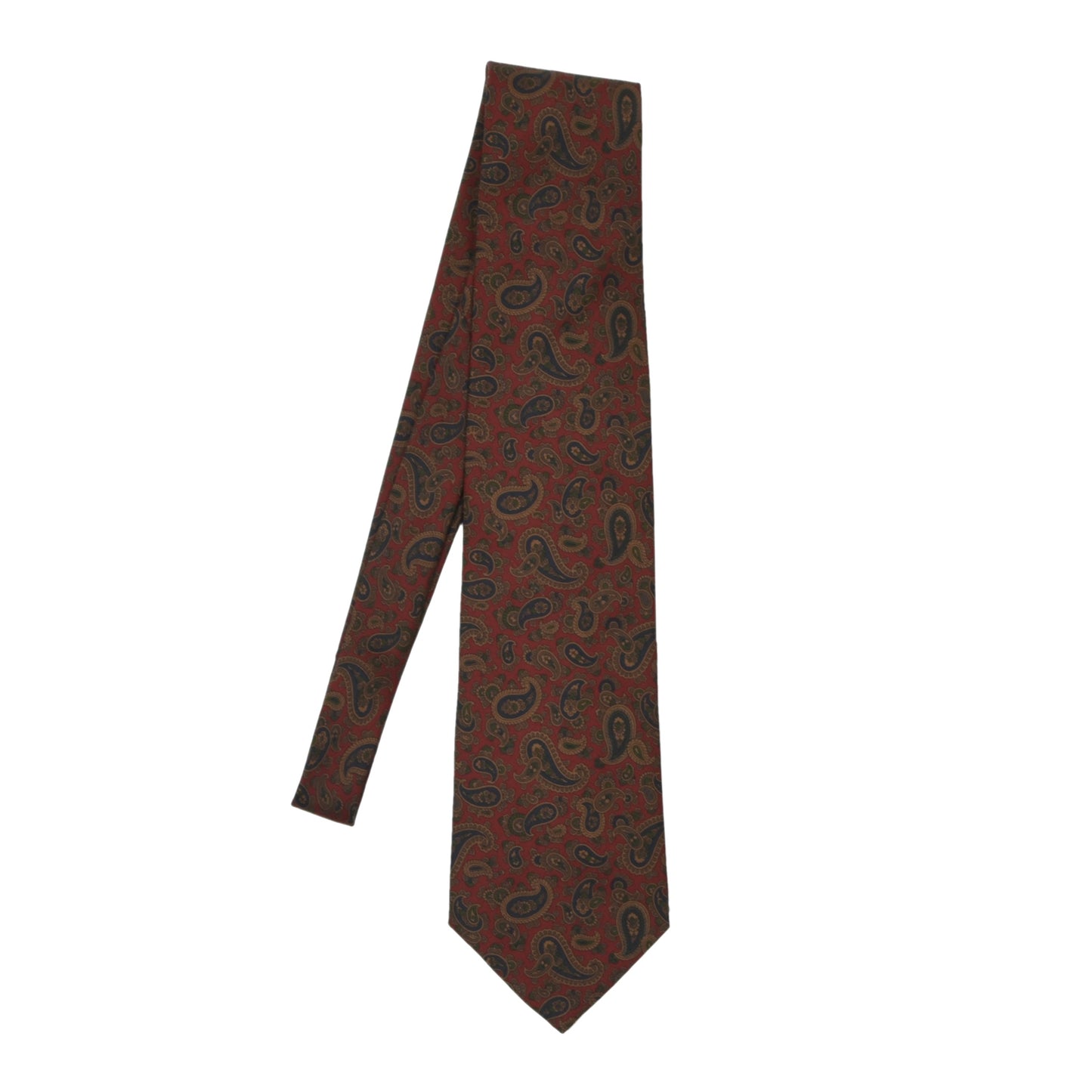 DAKS London Ancient Madder Silk Tie ca. 142.5cm/9.5cm - Red Paisley