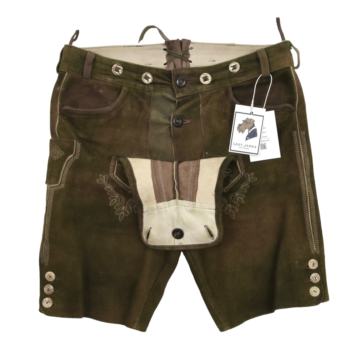 Country Maddox Lederhose Size 46 - Brown-Green