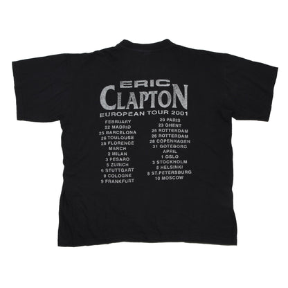 Eric Clapton 2001 European Tour T-Shirt Size XL - Black