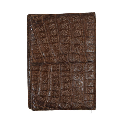 Goldpfeil Crocodile Skin Travel Wallet - Brown