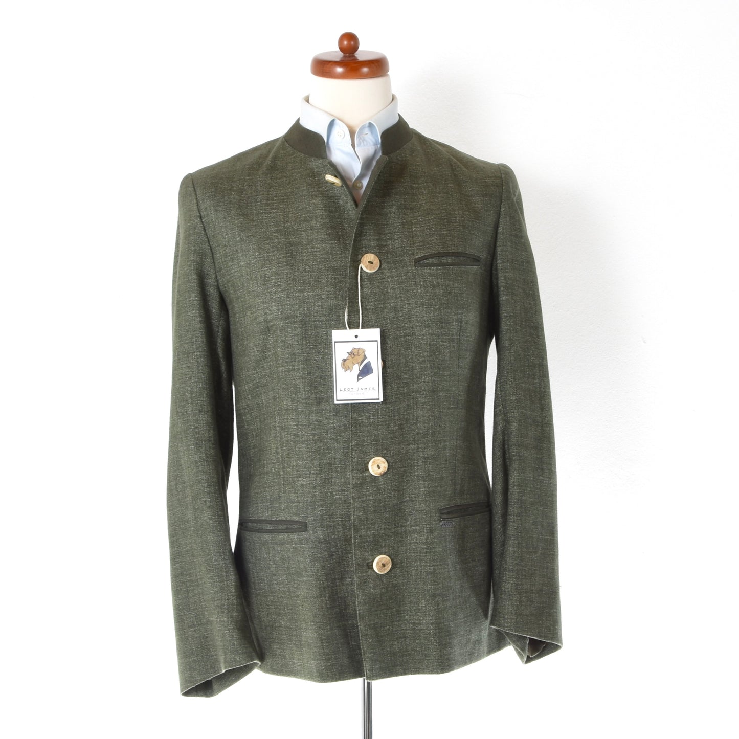 Boos 100% Linen Janker/Jacket Size 46 ca. 53.5cm - Green