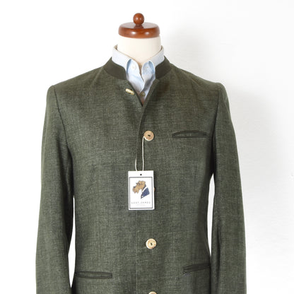 Boos 100% Linen Janker/Jacket Size 46 ca. 53.5cm - Green