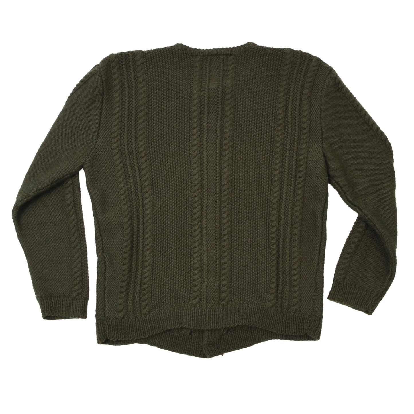 Classic Handknit Wool Sweater Chest ca. 56cm - Green