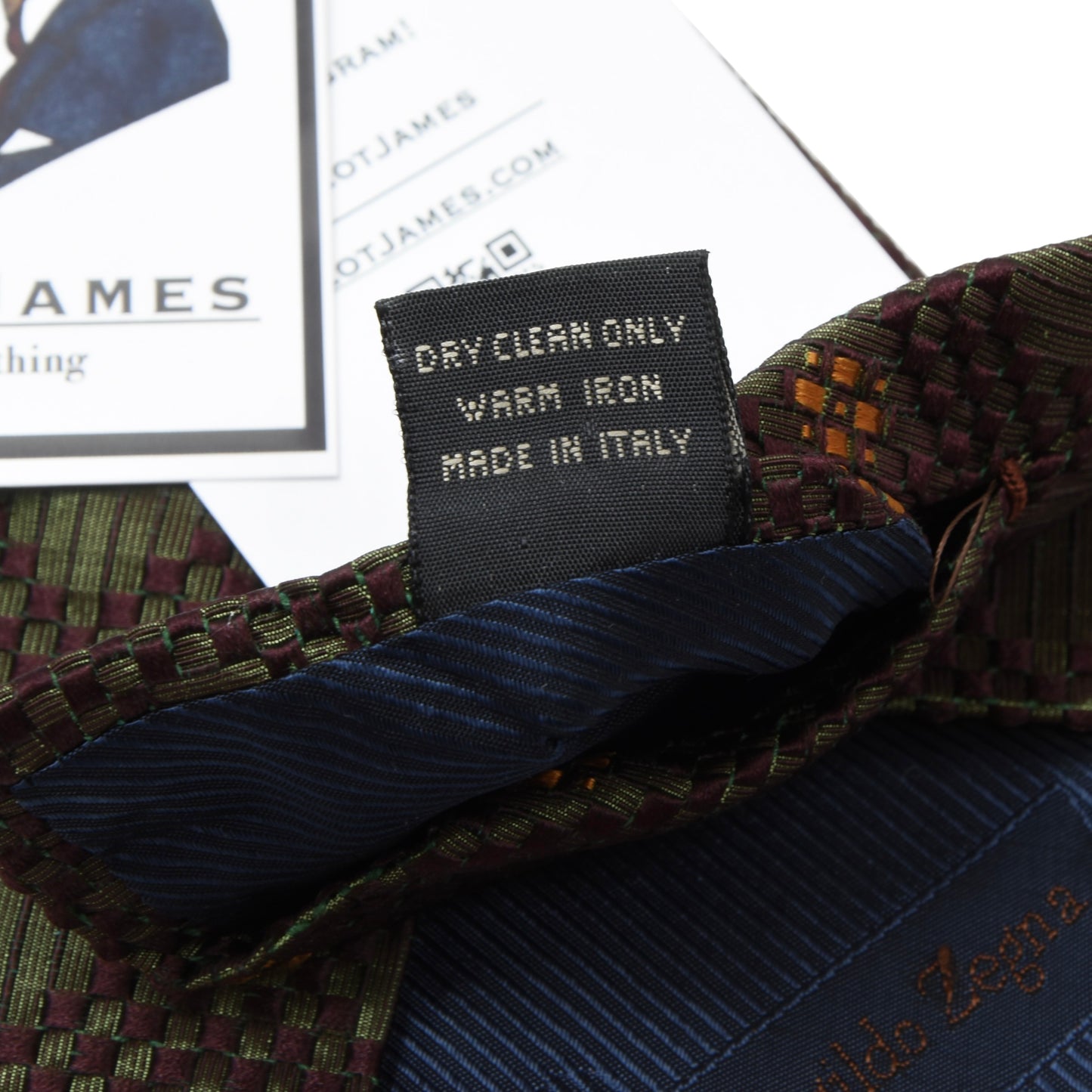 Ermenegildo Zegna Silk Woven Tie ca. 140.5cm - Green/Burgundy