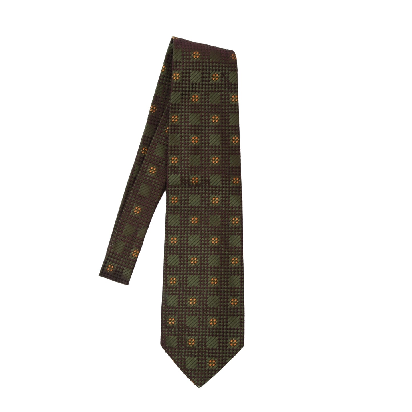 Ermenegildo Zegna Silk Woven Tie ca. 140.5cm - Green/Burgundy