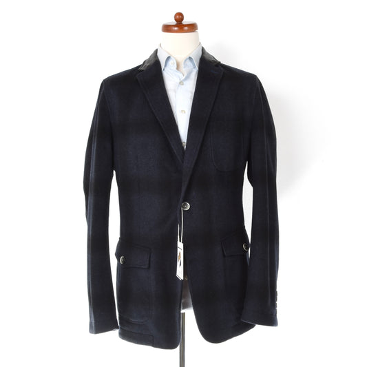Hugo Boss 1/4 Lined Wool-Blend Coat Size 54- Black/Blue