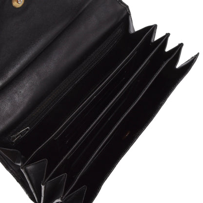 Vintage Crocodile Leather Travel Wallet ca. 19.6cm - Black