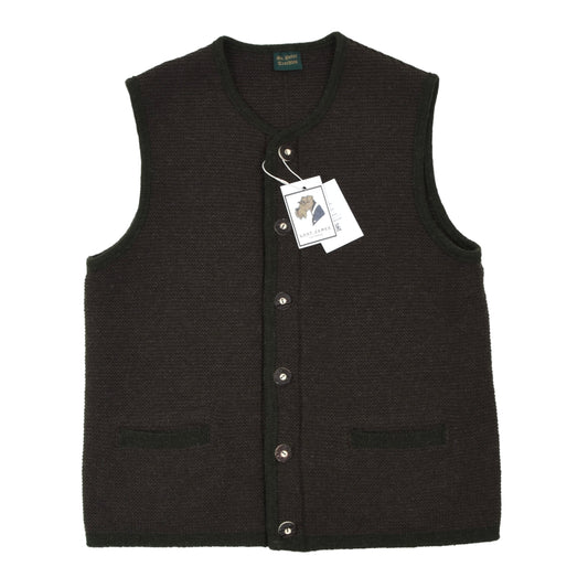 St. Peter Trachten Wool Sweater Vest/Trachtenweste Size 52 - Brown