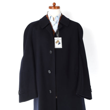 Brühl & Söhne Irish Tweed Balmacaan Coat Size 27 - Navy Blue