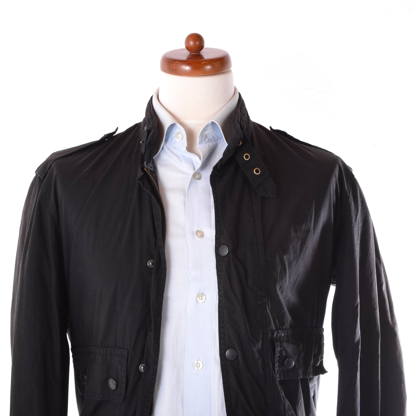 Barbour Harrington Waxed Jacket Size S Chest ca. 52cm - Black