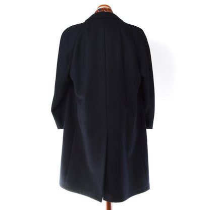 Brühl & Söhne Irish Tweed Balmacaan Coat Size 27 - Navy Blue