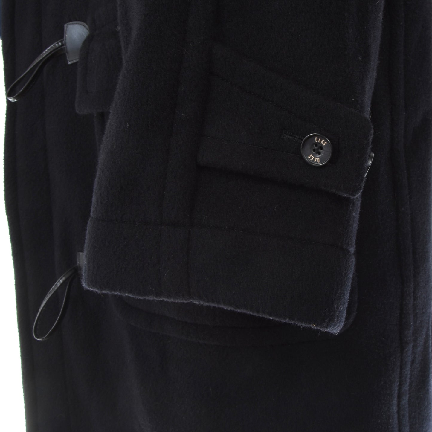 DAKS London 100% Wool Duffle Coat Size 48 - Navy Blue