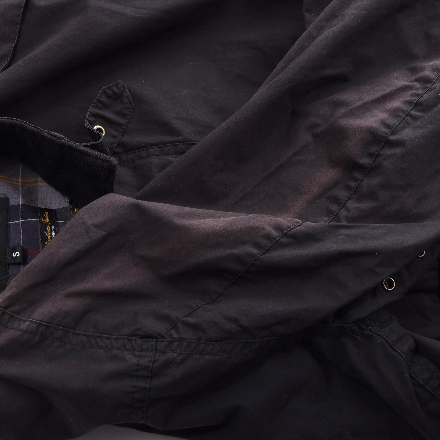 Barbour Harrington Waxed Jacket Size S Chest ca. 52cm - Black