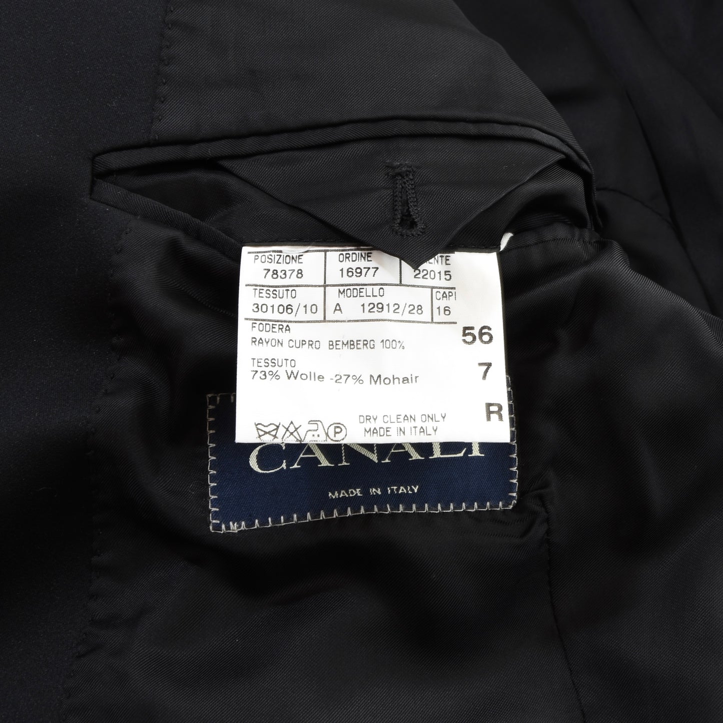 Canali Tails/Frack/White Tie Woll-Mohair Jacket + Pants Size 56 - Black