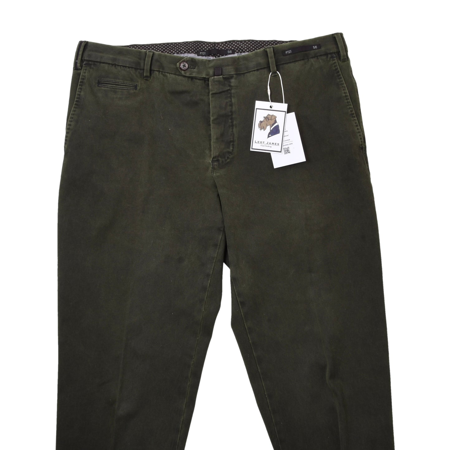 PT01 Cotton Pants Size 56 Slim Fit ca. 48.5cm - Green