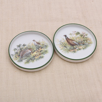 Vintage Seltmann Weiden Porzellan-Untersetzer mit Fasanenmotiv – 2er-Set
