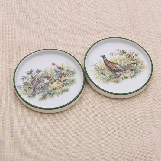 Vintage Seltmann Weiden Porzellan-Untersetzer mit Fasanenmotiv – 2er-Set