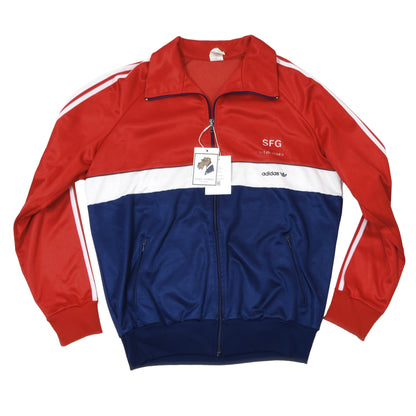 Vintage 1970er Adidas Jogginganzug Gr. D8 - Rot, Weiß & Marineblau