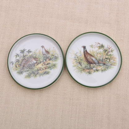 Vintage Seltmann Weiden Porzellan-Untersetzer mit Fasanenmotiv – 2er-Set