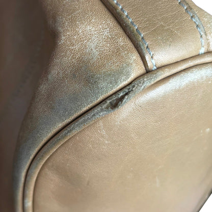 Vintage Longchamp Paris Leather Bucket Bag - Tan/Beige