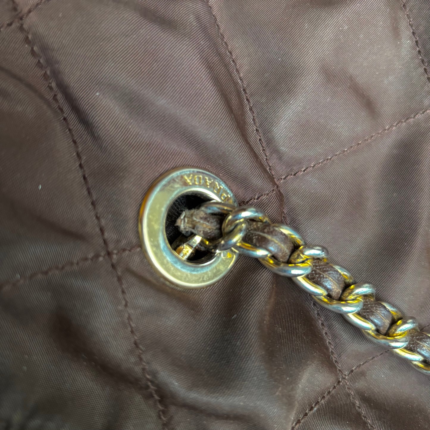 Vintage Prada Milano Quilted Nylon Purse ca. 31cm - Brown