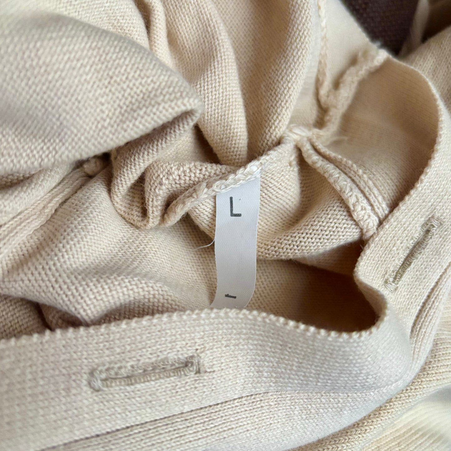 Quintessence Firenze Cotton Cardigan Sweater Chest ca. 46.5cm - Cream