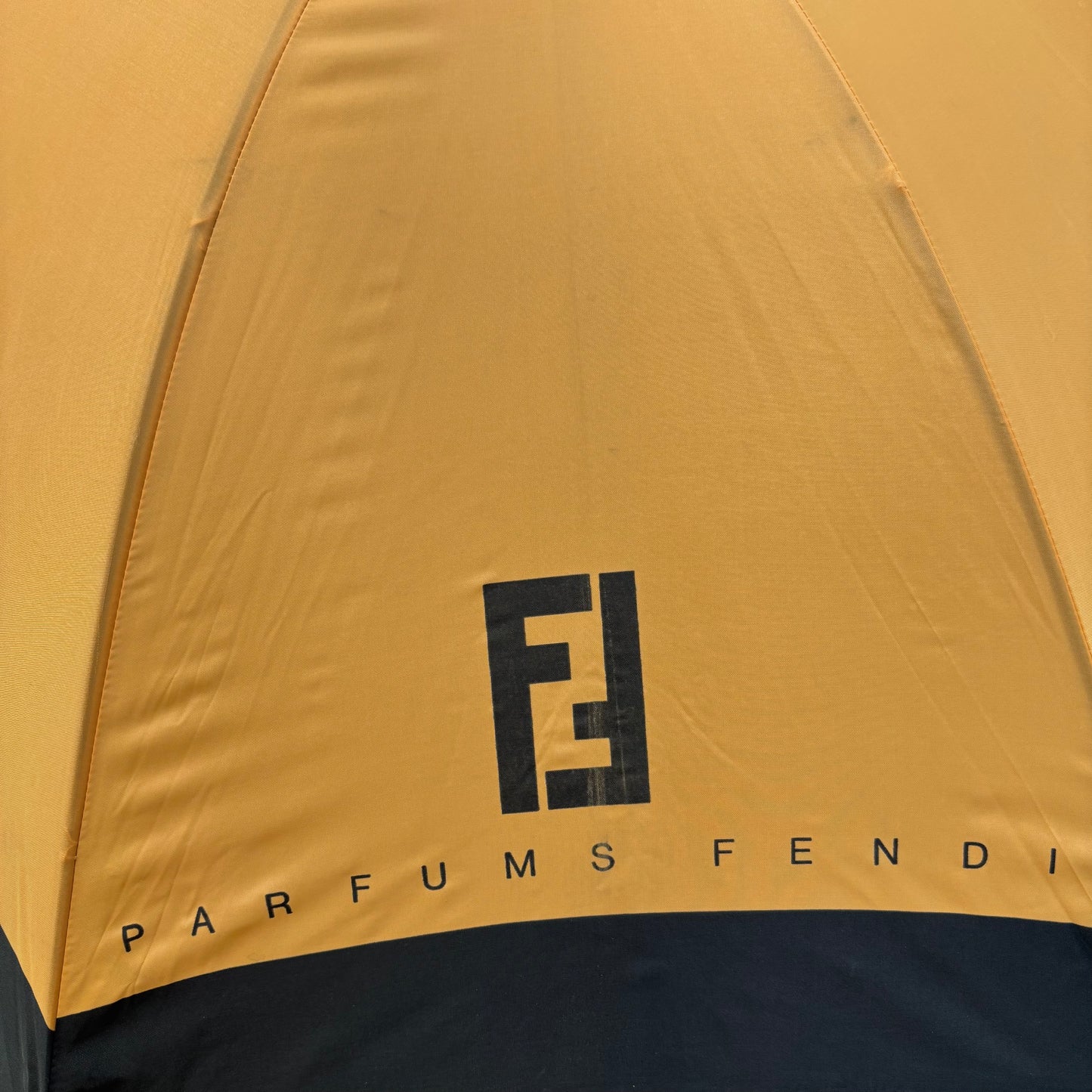 Vintage Fendi Parfums Umbrella - Black & Gold