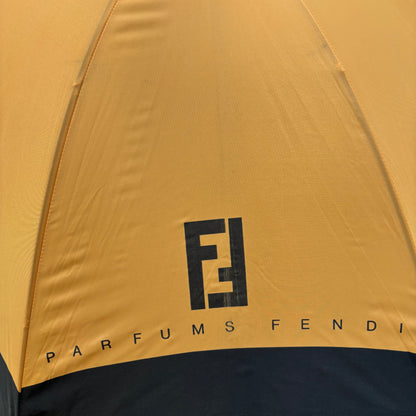 Vintage Fendi Parfums Umbrella - Black & Gold