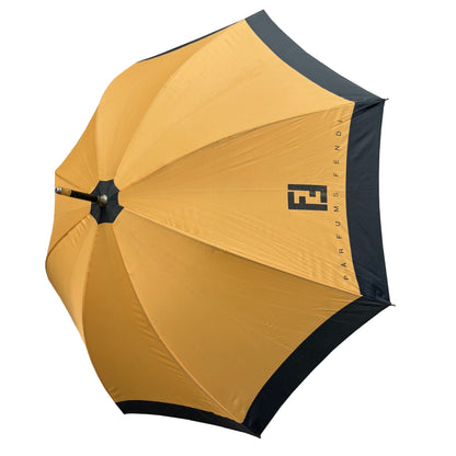 Vintage Fendi Parfums Umbrella - Black & Gold