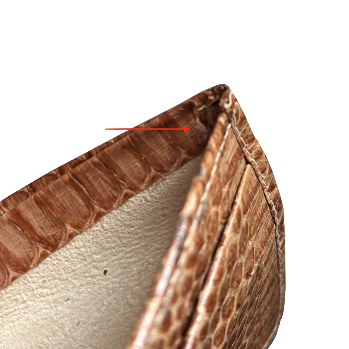 Vintage Python Leather Wallet ca. 11.5cm - Tan