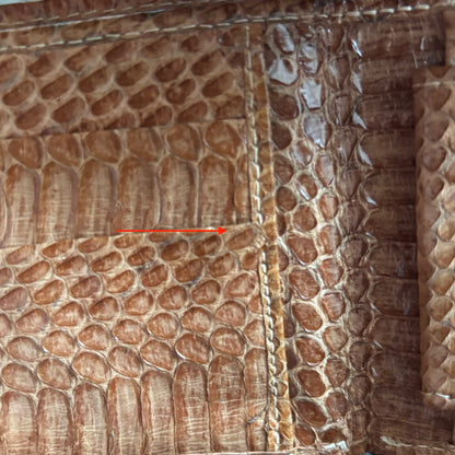 Vintage Python Leather Wallet ca. 11.5cm - Tan