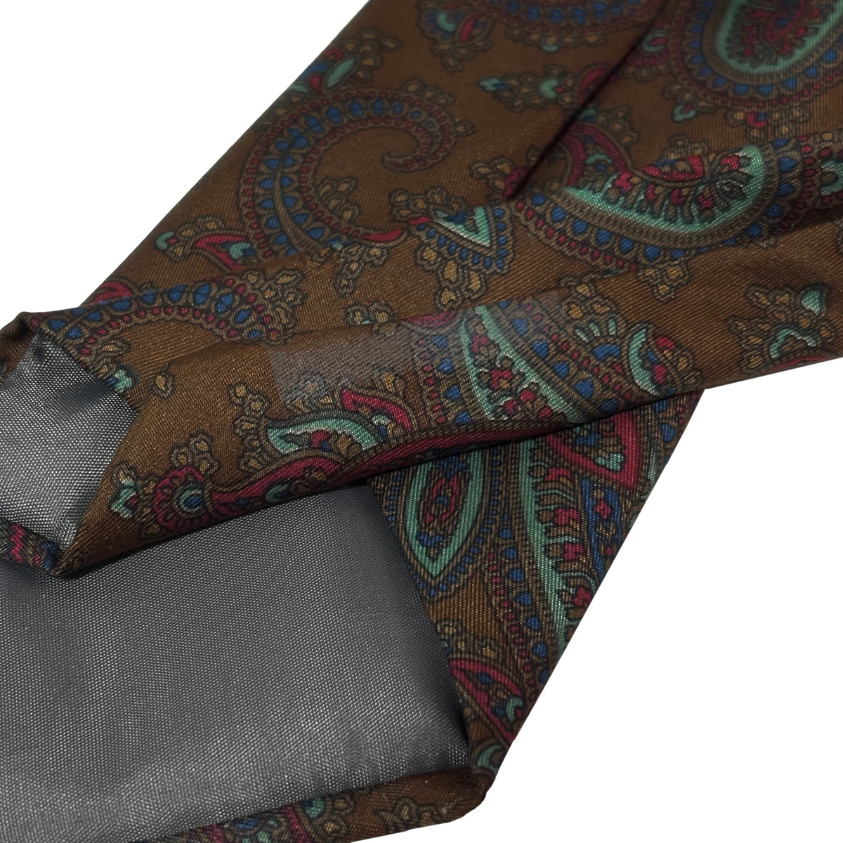 Jacques Ploenes Ancient Madder Seide Krawatte – Braun Paisley