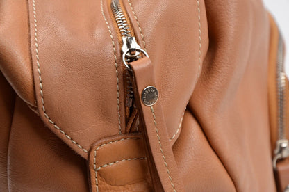 Longchamp Paris Leather Bag Made in France ca. 32cm - Tan