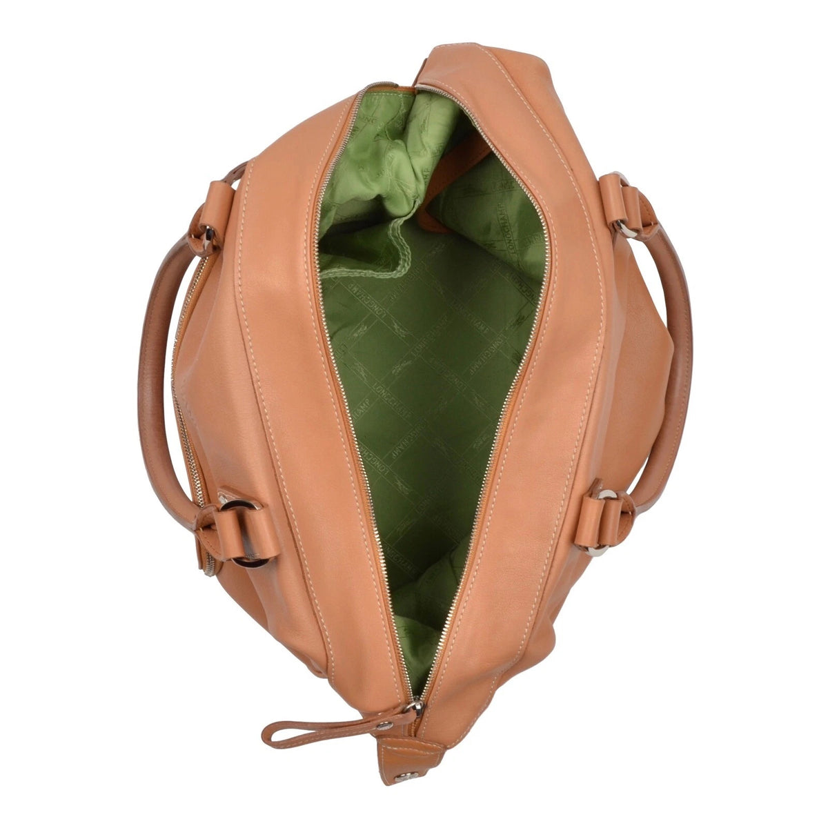 Longchamp Paris Leather Bag Made in France ca. 32cm - Tan