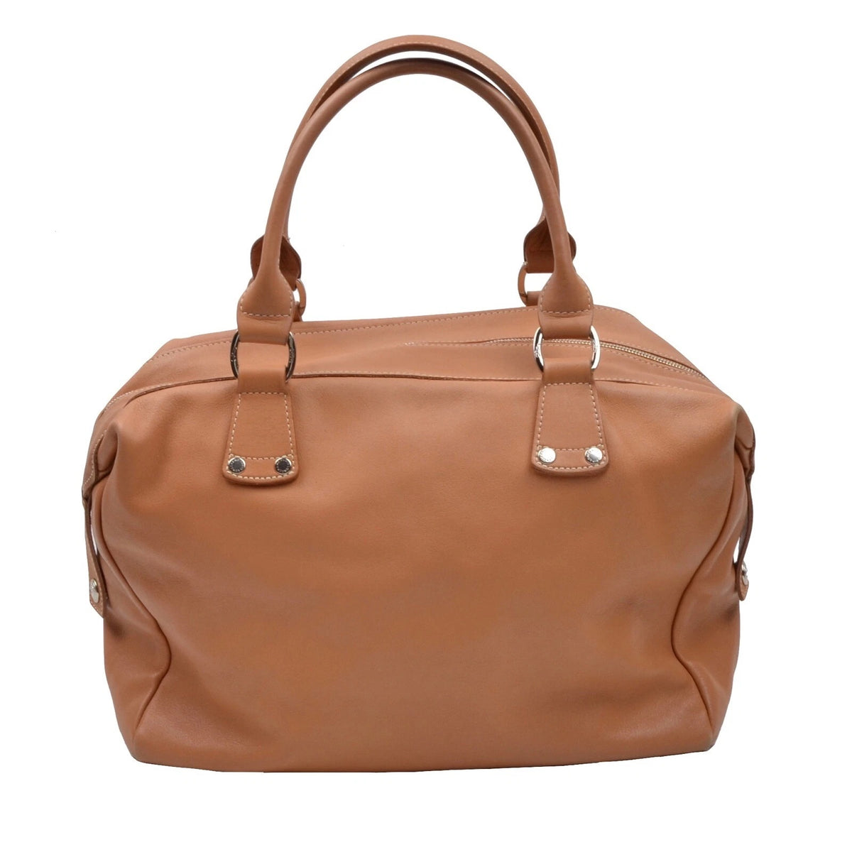Longchamp Paris Leather Bag Made in France ca. 32cm - Tan