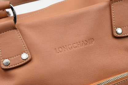 Longchamp Paris Leather Bag Made in France ca. 32cm - Tan