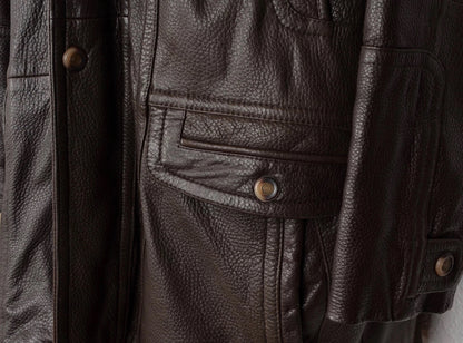 Exclusiv Lamb Nappa Leather Jacket Feat. Shearling Collar Size 50 - Brown