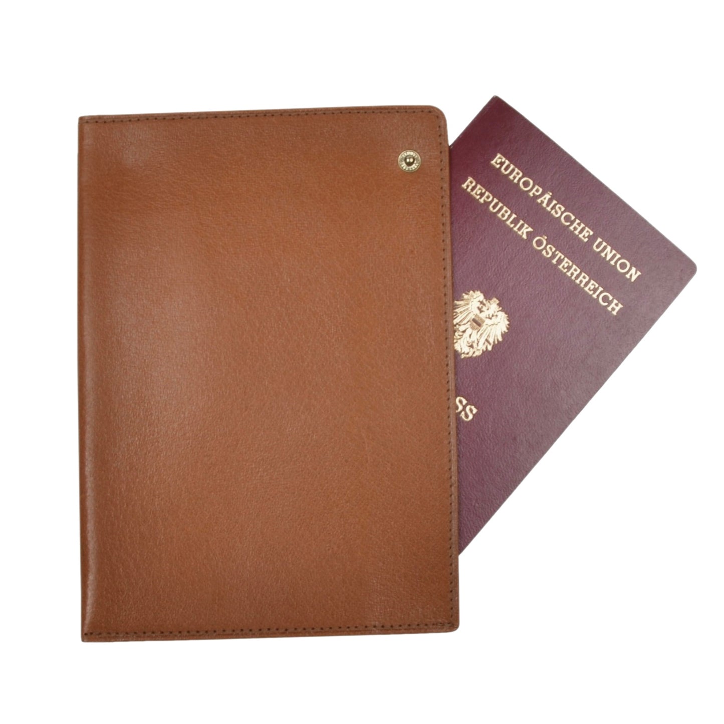 F. Schulz Wien Leather Passport Case/Wallet - Tan