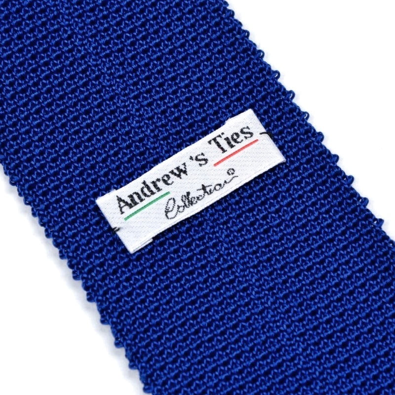 Andrew's Ties Silk Knit Tie Made in Italy - Electric Blue