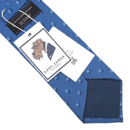 Ermenegildo Zegna for IIHF Hockey Silk Tie Made in Italy - Blue